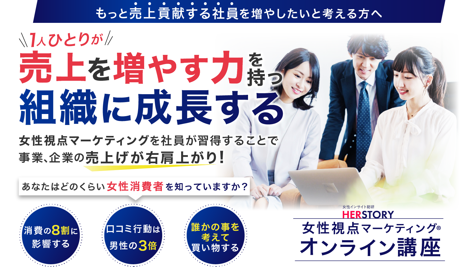 1人ひとりが売上を増やす力を持つ組織に成長する