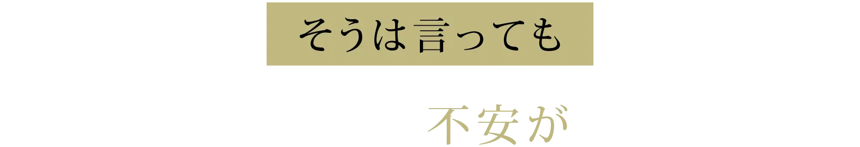 そうは言っても不安がいっぱい